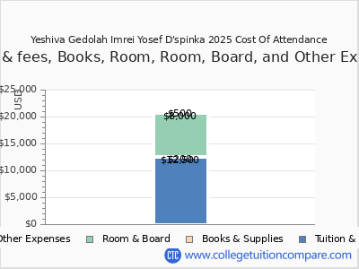 Yeshiva Gedolah Imrei Yosef D'spinka 2025 COA (cost of attendance) chart