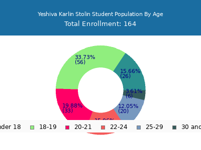 Yeshiva Karlin Stolin 2024 Student Population Age Diversity Pie chart