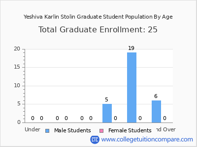 Yeshiva Karlin Stolin 2024 Graduate Enrollment by Age chart
