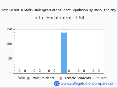 Yeshiva Karlin Stolin 2025 Undergraduate Enrollment by Gender and Race chart