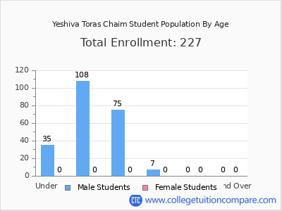 Yeshiva Toras Chaim 2024 Student Population by Age chart