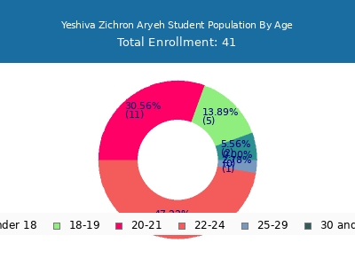 Yeshiva Zichron Aryeh 2024 Student Population Age Diversity Pie chart