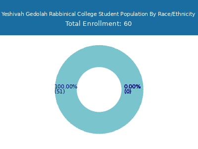 Yeshivah Gedolah Rabbinical College 2025 Student Population by Gender and Race chart