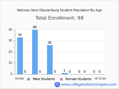 Yeshivas Sanz Klauzenburg 2024 Student Population by Age chart