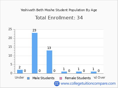 Yeshivath Beth Moshe 2024 Student Population by Age chart