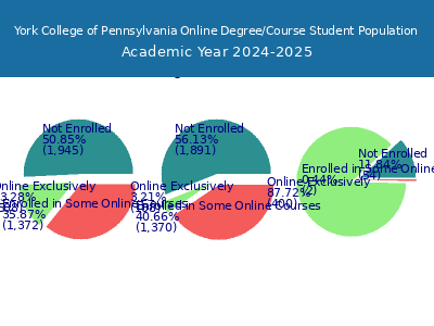 York College of Pennsylvania 2025 Online Student Population chart