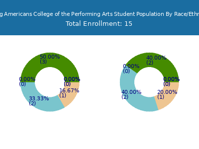 Young Americans College of the Performing Arts 2025 Student Population by Gender and Race chart