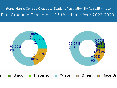 Young Harris College 2023 Graduate Enrollment by Gender and Race chart