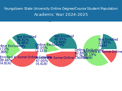 Youngstown State University 2025 Online Student Population chart