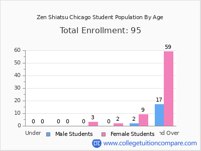 Zen Shiatsu Chicago 2024 Student Population by Age chart